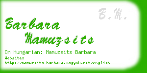 barbara mamuzsits business card